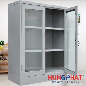 Tủ sắt văn phòng K2 cánh kính thấp